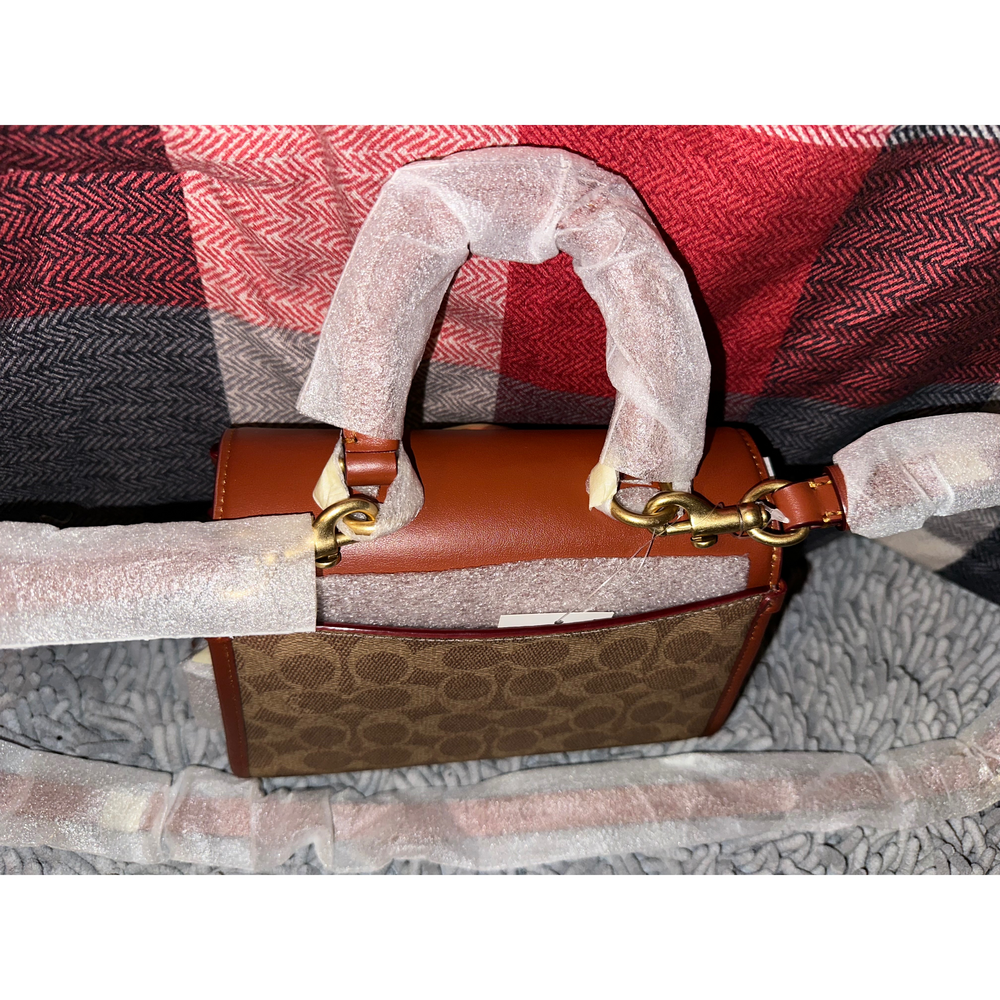 Coach Sammy Top Handle 21 In Signature Canvas in Brown - Picture 6 of 10